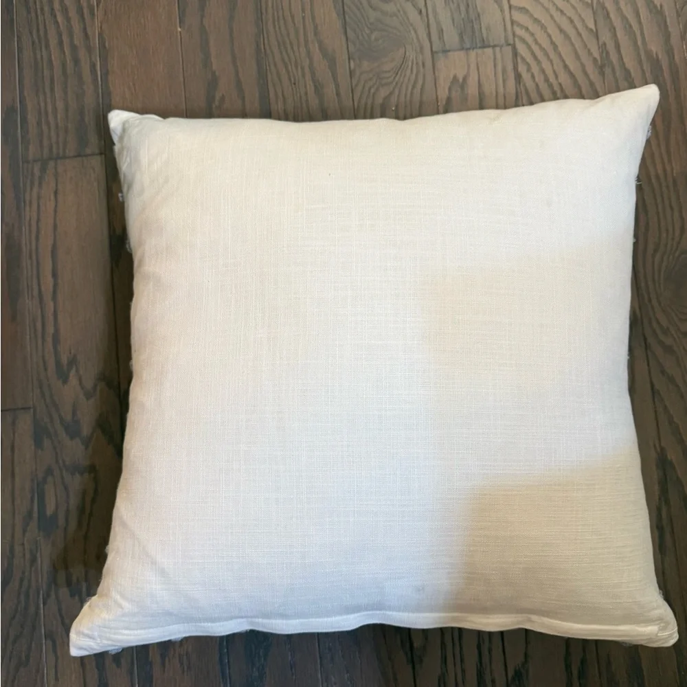 Ballard Design Inman Textured Trellis Pillow 20” Square Feather Insert Included